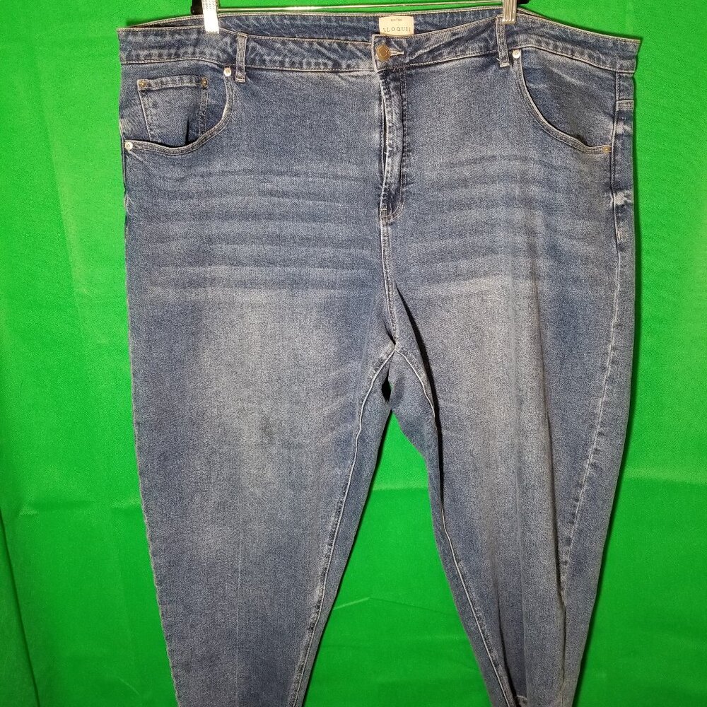 Eloquii Womens Plus Size 26 Jeans Crop Pockets Straight Leg Stretch